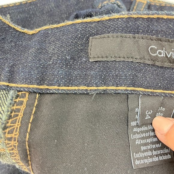 Calvin Klein Jeans Straight Cut Dark Wash Bootcut Jeans SIZE 34 - Picture 7 of 8